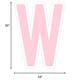 Blush Pink Letter (W) Corrugated Plastic Yard Sign, 30in